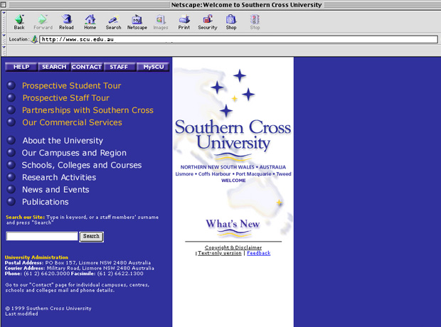 SCU Home Page 2000