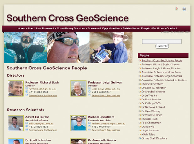 Southern Cross GeoScience sub-page - People